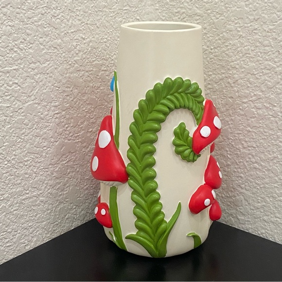 Adorable Ceramic 3D Red Mushroom 8-inch Vase - Picture 10 of 16